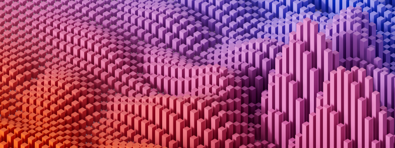 pink-purple isometric data charts pattern