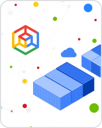 Logotipo do Google Cloud com um selo de segurança azul na frente
