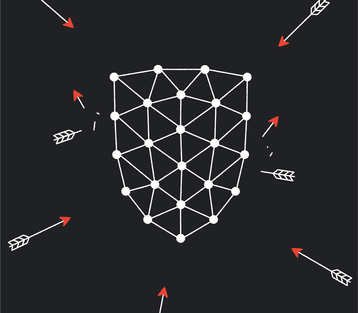 Escudo do Defender com linhas brancas