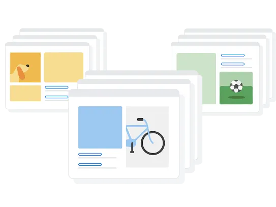 Search results organized and categorized by subject